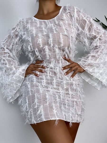 

plain long sleeve cover up w21c#, White;black