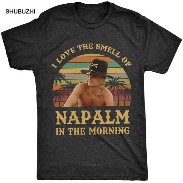 

i love the smell of napalm in morning vintage retro t-shirt bill kilgore apocalypse now for male/boy t shirt 220414, White;black