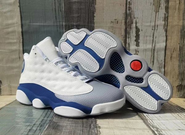 

with box 2022 13 french blue basketball shoes men white blue grey 13s sneaker