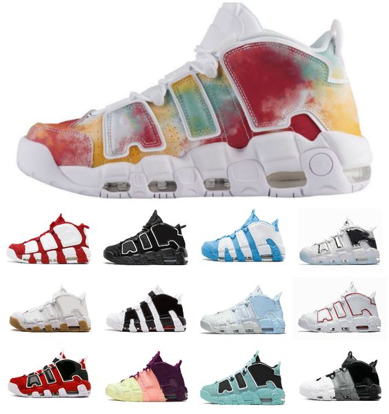 

uptempos scottie more pippen basketball shoes 96 total panda black white university blue unc chrome sunset light aqua wheat multi-color og m