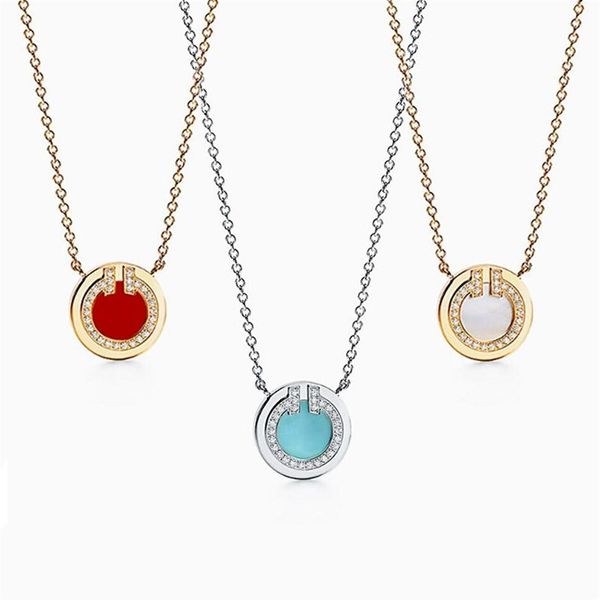

tif original 925 sterling silver round necklace female pendant elegant jewelry couple classic fashion holiday gift309q
