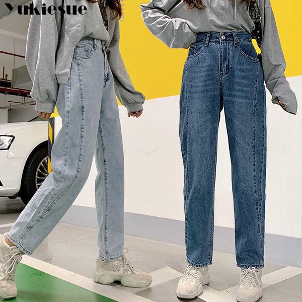 

women mom jeans woman harem casual denim pants boyfriends femme trousers ripped vintage plus size 210608, Blue