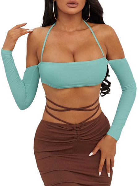 

sxy cold shoulder backless tee c4qe#, White