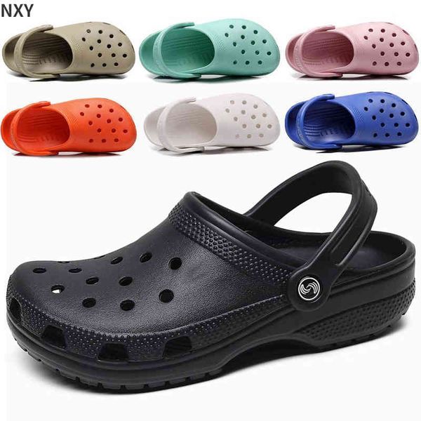 

sandals summer sandals men 2022 new hole shoes beach slippers women flat garden classics clogs shoe for slides 220623, Black