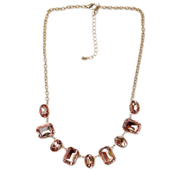 

cutting-edge fashion fresh new glass crystal necklace female reveal charm clavicle chains around the collar of grace, Silver