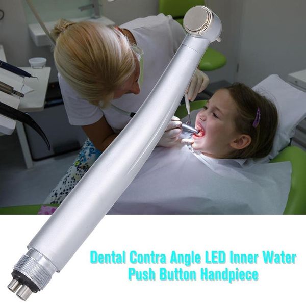 Zahnärztlich langsam niedriger Geschwindigkeit Contra Winkel LED Innere Wasser Druckknopf Handstück Dental Polierwerkzeuge 205W