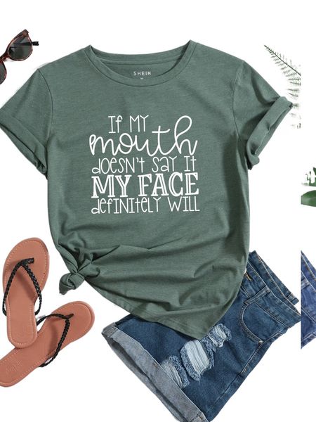 

slogan graphic tee l8gj#, White