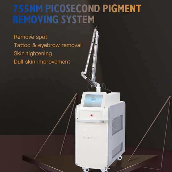 

2022 q switched picosecond laser machine for salon age spots removal 1064nm 755nm 532nm picolaser reduce tattoo removal skin damage facial t, Black