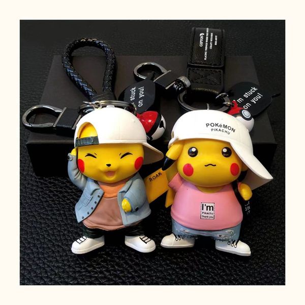 

cute keychain cartoon animals and characters creative car keychains for men and women couples gift personalized high-end bag pendant, Silver