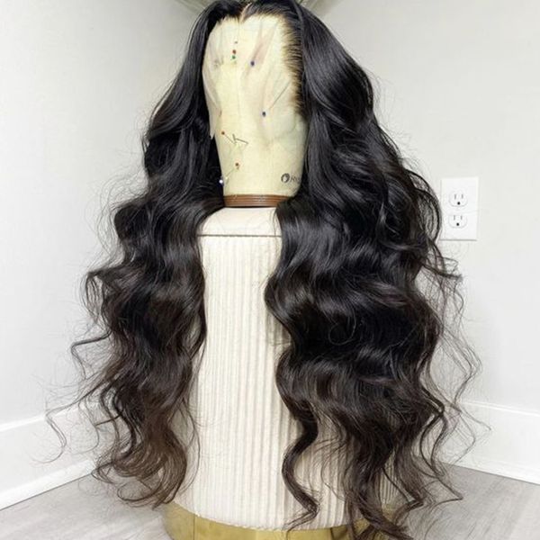 

lx brand bodywave wig hd lace frontal wig 13x6 lace front wig transparent lace wigs human hair wigs 180% 220% body wave front wigfactor, Black