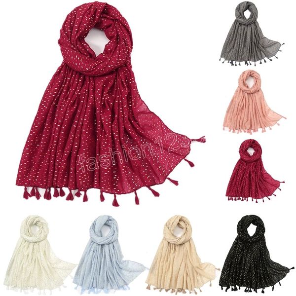 

fashion shiny glitter cotton tassel muslim women hijab long maxi scarf fringe turban shawl islam arab scarves pashmina head wrap, Blue;gray