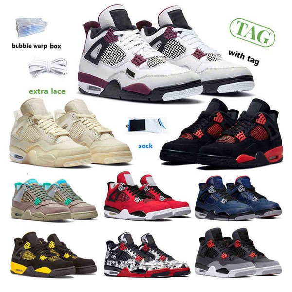 

new 4s unc outdoor shoes shimmer men and women jumpman black thunder metallic purple green red what the sail
