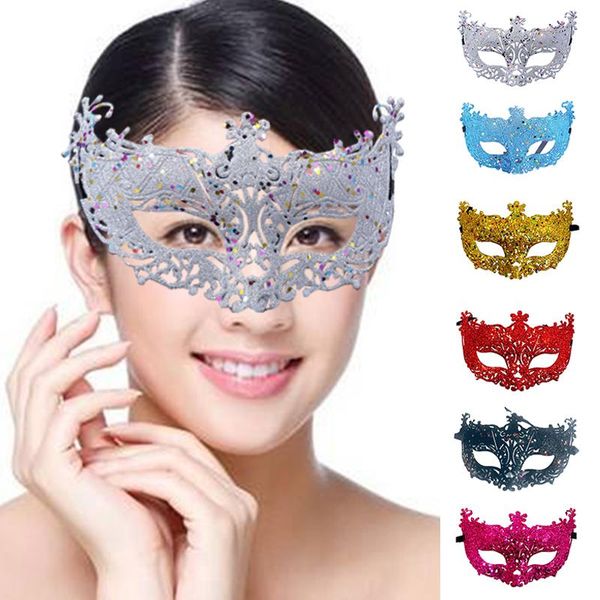 Party-Masken, Kunststoff, Make-up-Gesichtsmaske, Maskerade, mehrfarbig, Goldpulver, Weihnachten, Halloween, Kostüm, Maske, Party-Masken, Party