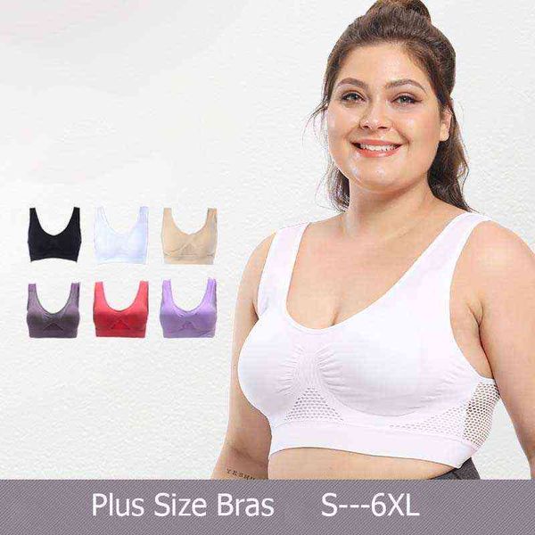 

plus size bras for women seamless bra with pads big size 5xl 6xl fat sister bralette push up bra vest breathable bra l220726, Red;black