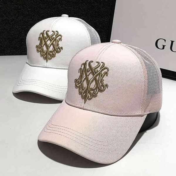 

bai cheng designer brand hat for women and man's children korean version tidal summer mesh breathable sunscreen hat duck tongue men&#03, Blue;gray