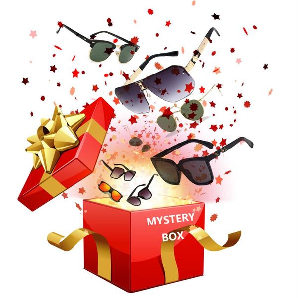 

christmas blind box lucky box mystery box mysterious gift random get one designer men or women sunglasses290s, White;black