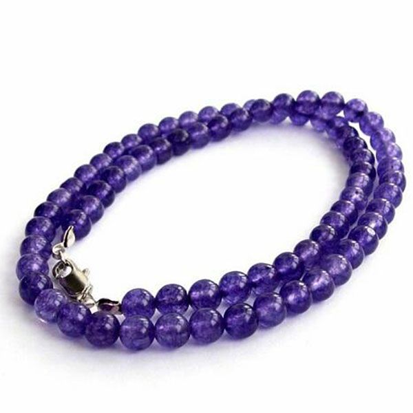 Pretty 6mm Natural Russian Purple Amethyst Gemstone Round Beads Colar 18 