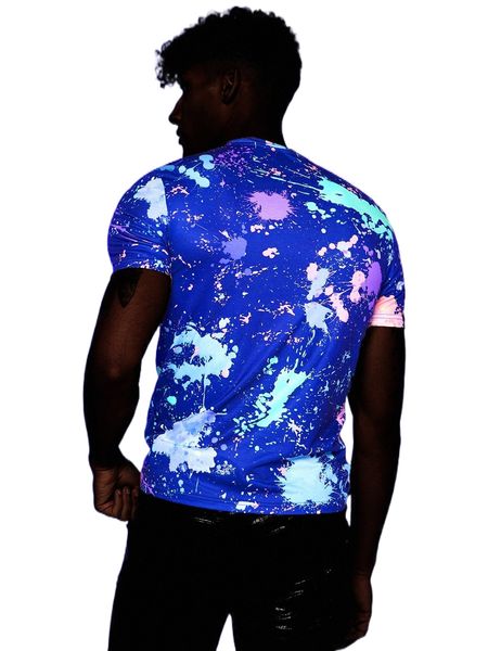 

men reflective brush stroke print tee 06ee#, White;black