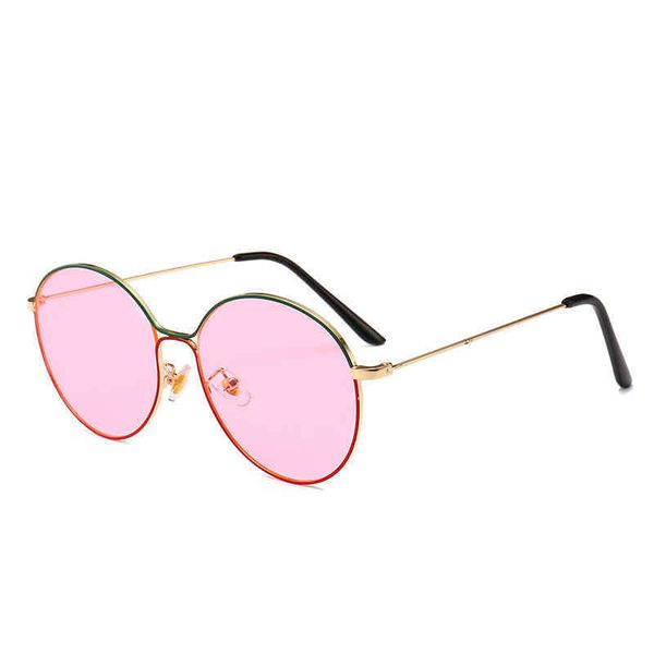 

round frame metal color paint sunglass fashion street p sunglass 909, White;black