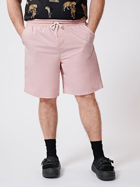 

extended sizes men drawstring waist shorts p965#, White;black