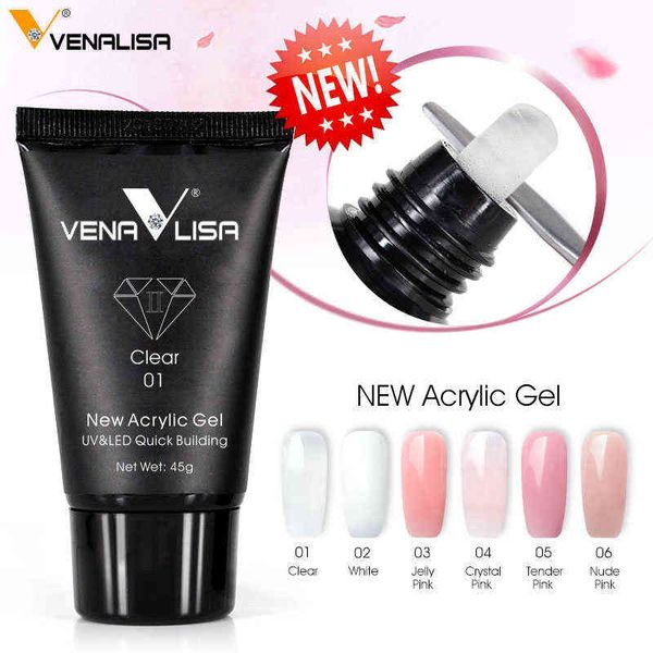 Nxy unha gel acrílico 45g clara geléia cor rosa poli manicure semi permanente extensão absorver o led uv francês 0328