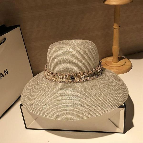 

summer lady sun hat beach straw folding204s, Blue;gray