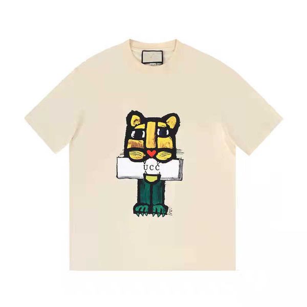 

men's t-shirts [superior quality]love nose short sleeve t-shirt cartoon little tiger casual loose men's and women's same styl, White;black