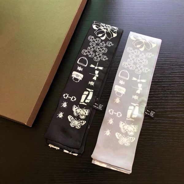 

women's scarf high qualtiy hairband fashion printed handbag decorative silk scarves no box am32254j, Blue;gray