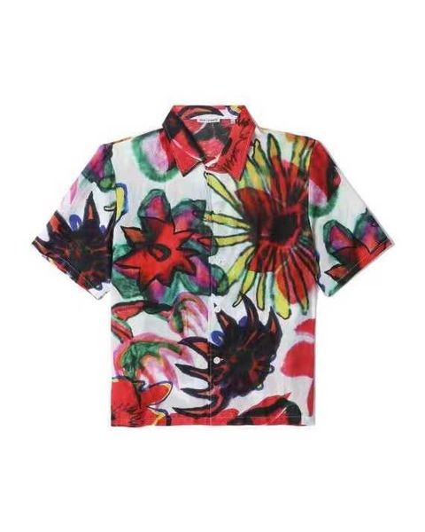 

men's casual shirts original new product our legacy box shirt melting flower floral short sleeve shirt, White;black