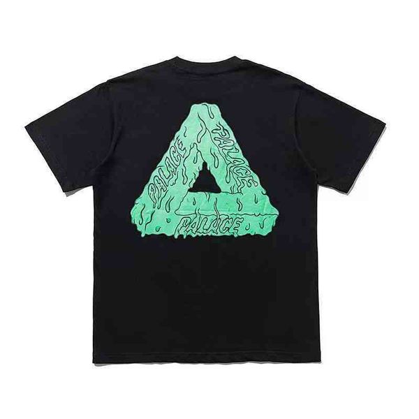 

summer designer fashion palaces classic mens and womens t shirt short sleeves big p triangle graffiti print loose summer high street tees sk, White;black