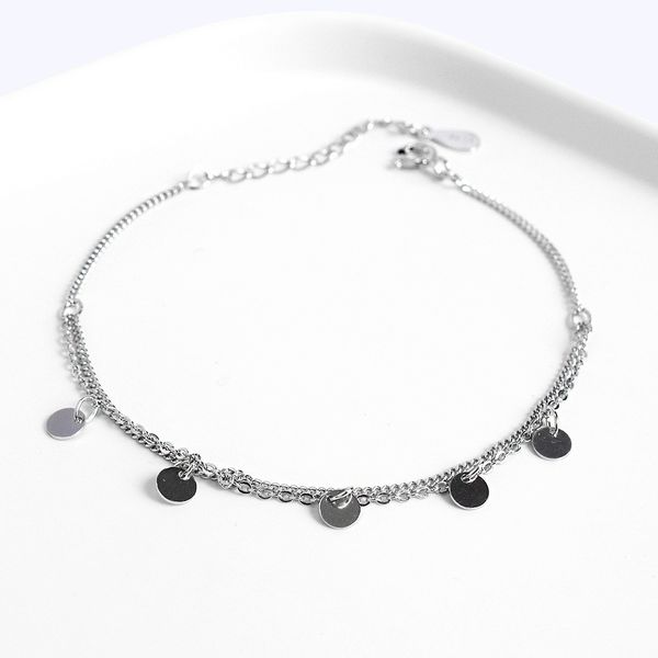 

sterling silver s925 double layer sequin bracelet women's simple fashion minority design students' sweet temperament small fresh h, Golden;silver