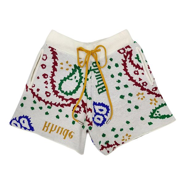 

2022ss shorts colorful pattern wool casual knit beach shorts men and women