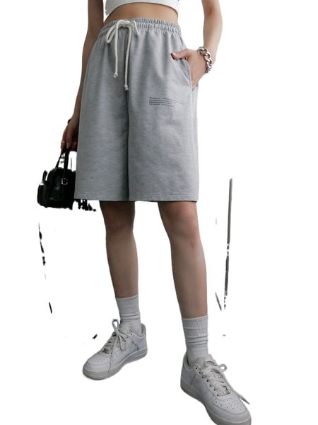 

dazy slogan graphic slant pocket track shorts t83z#, White;black