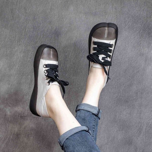 

sandals spring college style cowhide square head lace up flat heel women's shoes british leather 1niv, Black