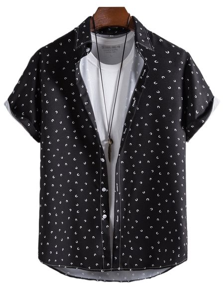 

men allover print shirt without tee m3t7#, White;black