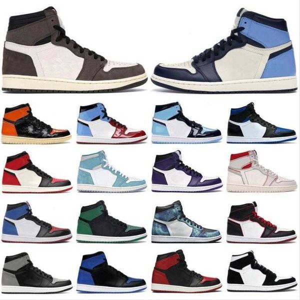 

new basketball shoes jumpman 1 1s og high pine green black court purple royal bred toe nc obsidian unc game designer sneakers trainers
