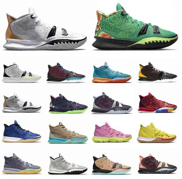 

sandals kyries 7s mens basketball shoes kyrie 5 special-fx pale ivory anime hip hop horus brown green irving 7 trainers outdoor sports sneak, Black