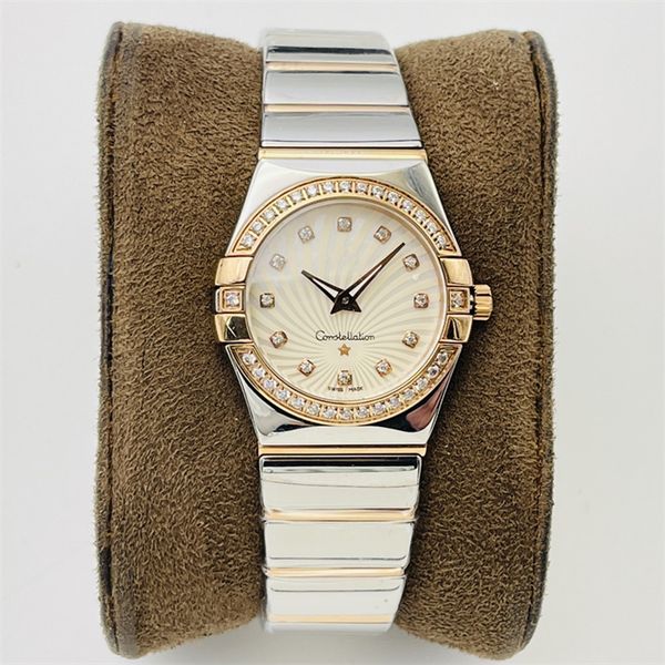 OE V2 Montre de Luxe Womens Watches 27 * 10,5 мм Швейцарское кварцевое передвижение чехол с алмазными часами Наручные часы