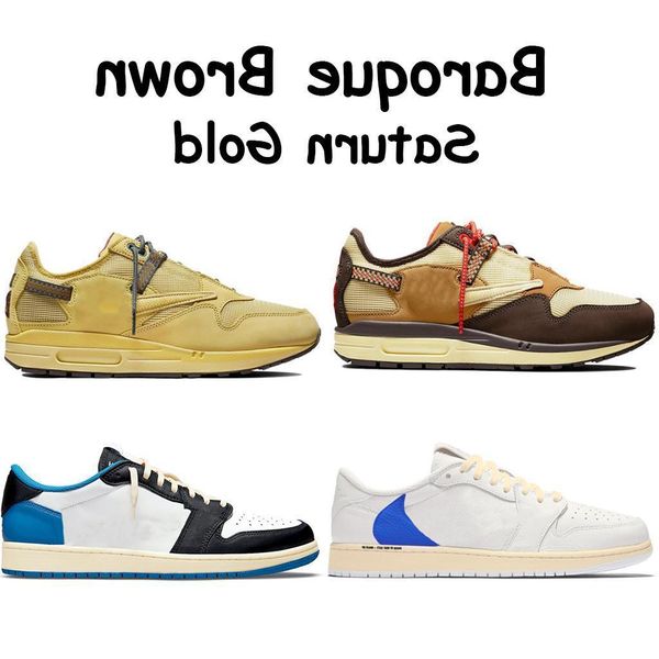 

shoes fragment design x jumpman 1 low og sp basketball baroque brown saturn gold men women trainers sports sneaker dm7866-140