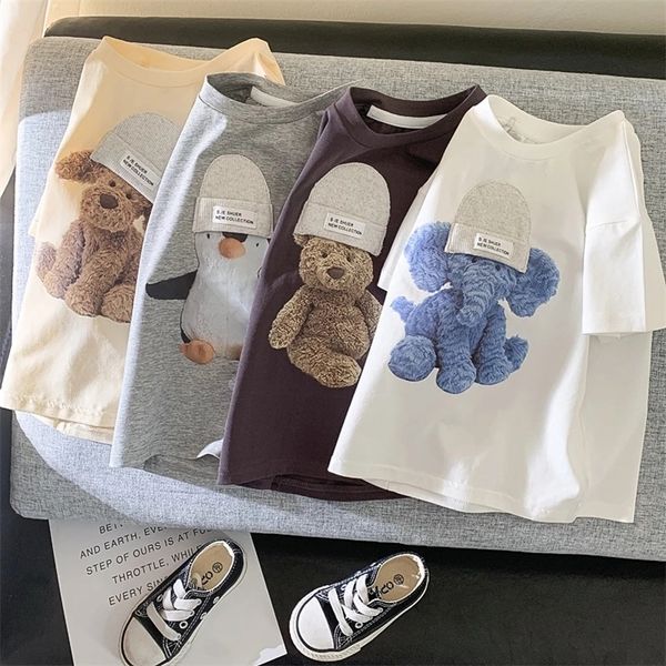 MILANCEL T-shirt per bambini estivi T-shirt per ragazze animali carini T-shirt in cotone a maniche corte per ragazzi Top Abbigliamento casual coreano 220620