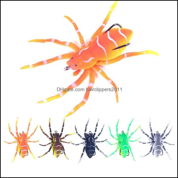 

baits lures fishing sports outdoors 20pcs/lot spider ater bit soft plastic lure simation bait 8cm/7g sea artificial for all drop deliv