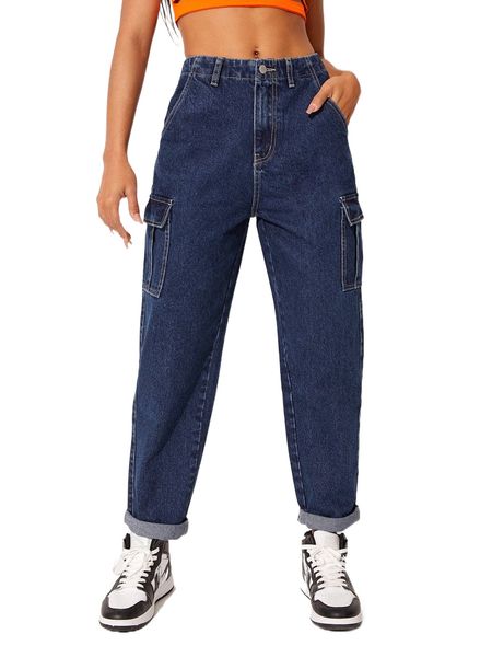 

washed pocket side jeans a7xi#, Blue