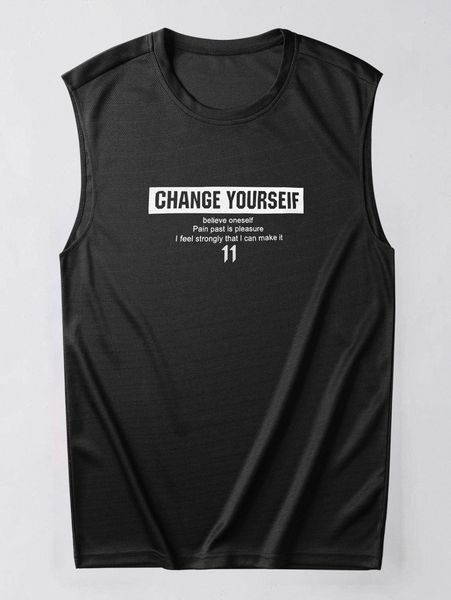 

romwe guys letter muscle tank e9mi#, White;black