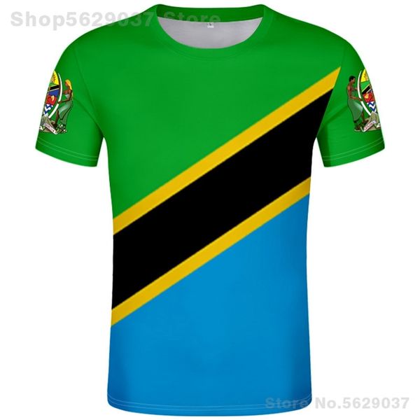 

tanzania t shirt diy custom made name number tza t-shirt nation flag tz tanzanian swahili country print po text clothing 220702, White;black