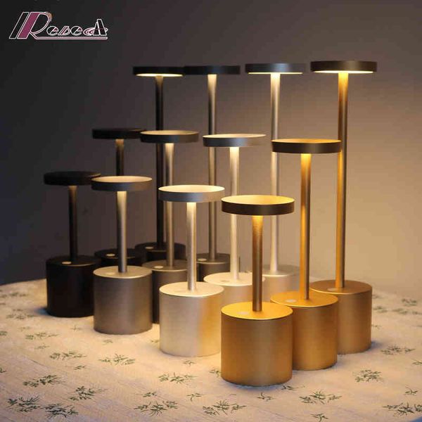 Restaurant Cordless Table Lamp Led Touch Switch Usb Rechargeable Dining Light for Bar Hotel Decoration H220423 Z260907