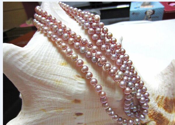 

elegant 9-10mm aaaround lavender pearl necklace 38inch14kyg, Silver