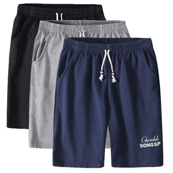 

men's shorts summer large size loose fitness shorts male knitted cotton shorts m5xl t200512, White;black