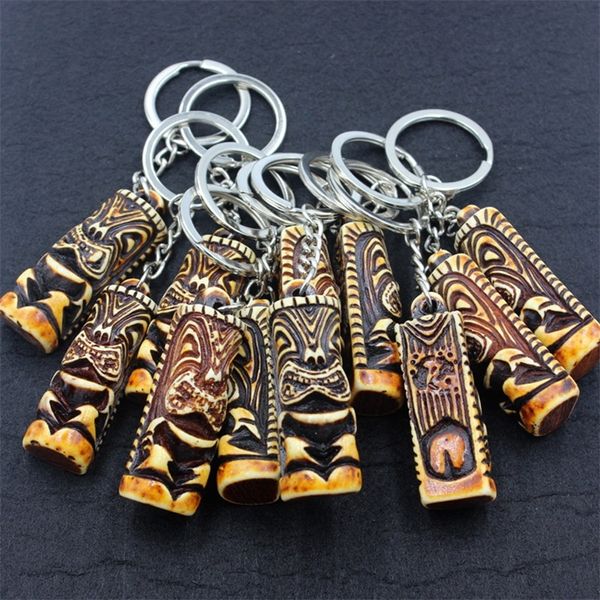 Schmuck Großhandel 12 teile/los Coole totem Tiki mann schlüsselanhänger Schlüsselanhänger Auto Schlüsselanhänger für kinder geschenk YKR26 220507