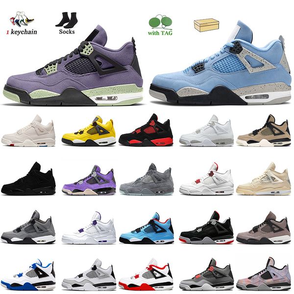 

wholesale 2022 women mens jumpman 4 basketball shoes with box 4s canyon purple university blue cactus jack sail white oreo black cat bred co