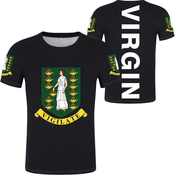 İngiliz Virgin Island T Shirt P O Nation Siyah Bayrak Diy Kolej Giysileri Ücretsiz Baskı Özel Jersey Günlük Kısa 220615